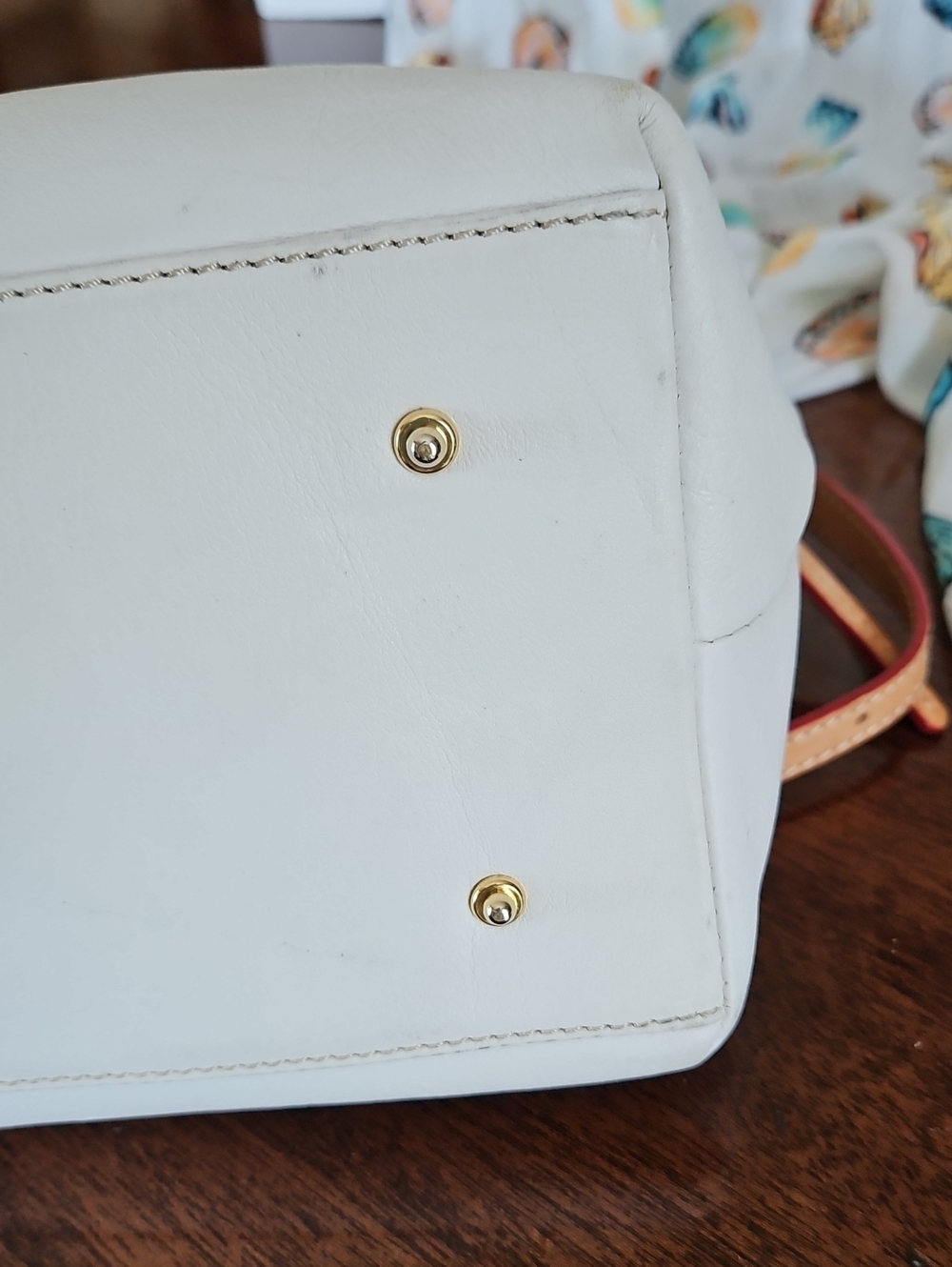 Dooney & Bourke White Pebble Leather Dillen Double Pocket Satchel - Picture 12 of 16